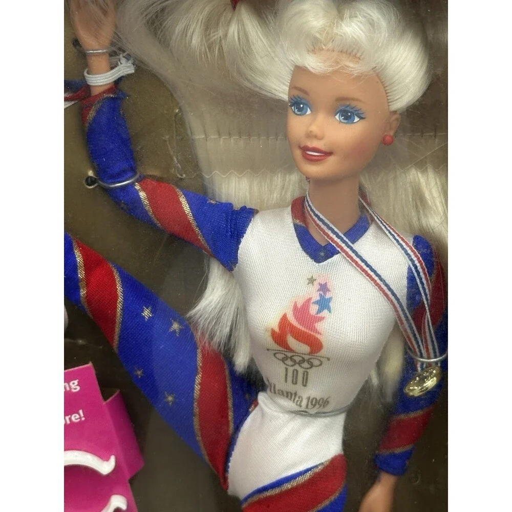 Vintage 1996 Olympic Gymnast Barbie Doll Atlanta Games NIB Mattel 15123 Complete